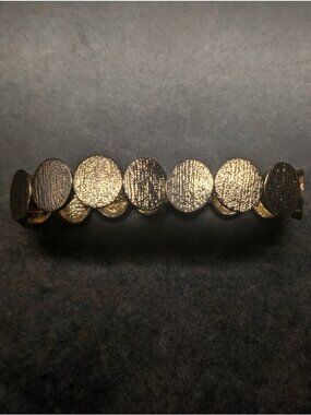 The Limited Brushed Gold Tone Button Stretch Bracelet -210